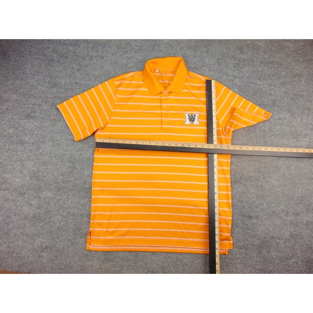 Mercer Bears Polo Mens Med Puremotion Orange Striped Adidas Golf Gorpcore Sporty - Picture 4 of 9